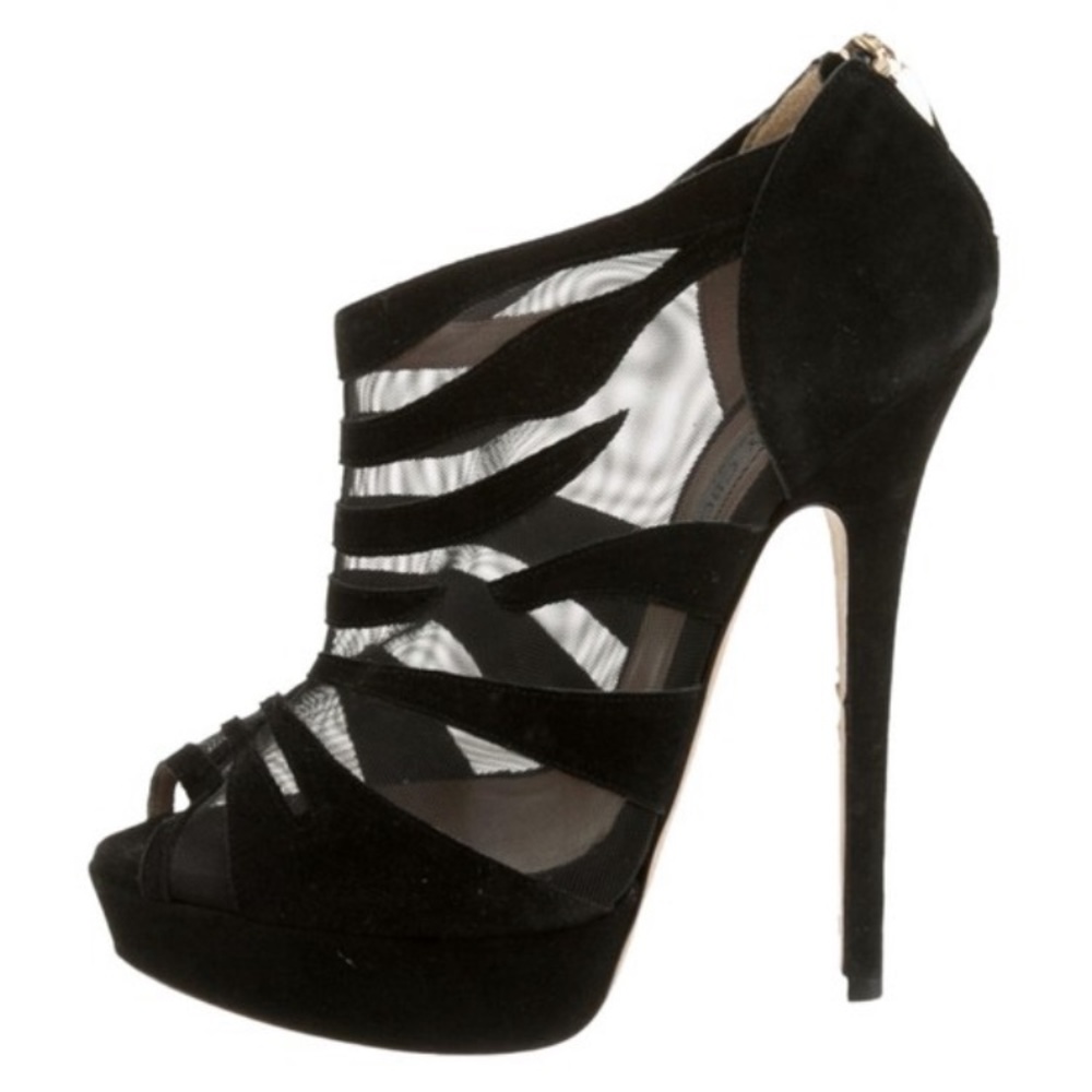 Jimmy Choo 39.5 Kerfield Suede Mesh Ankle Booties